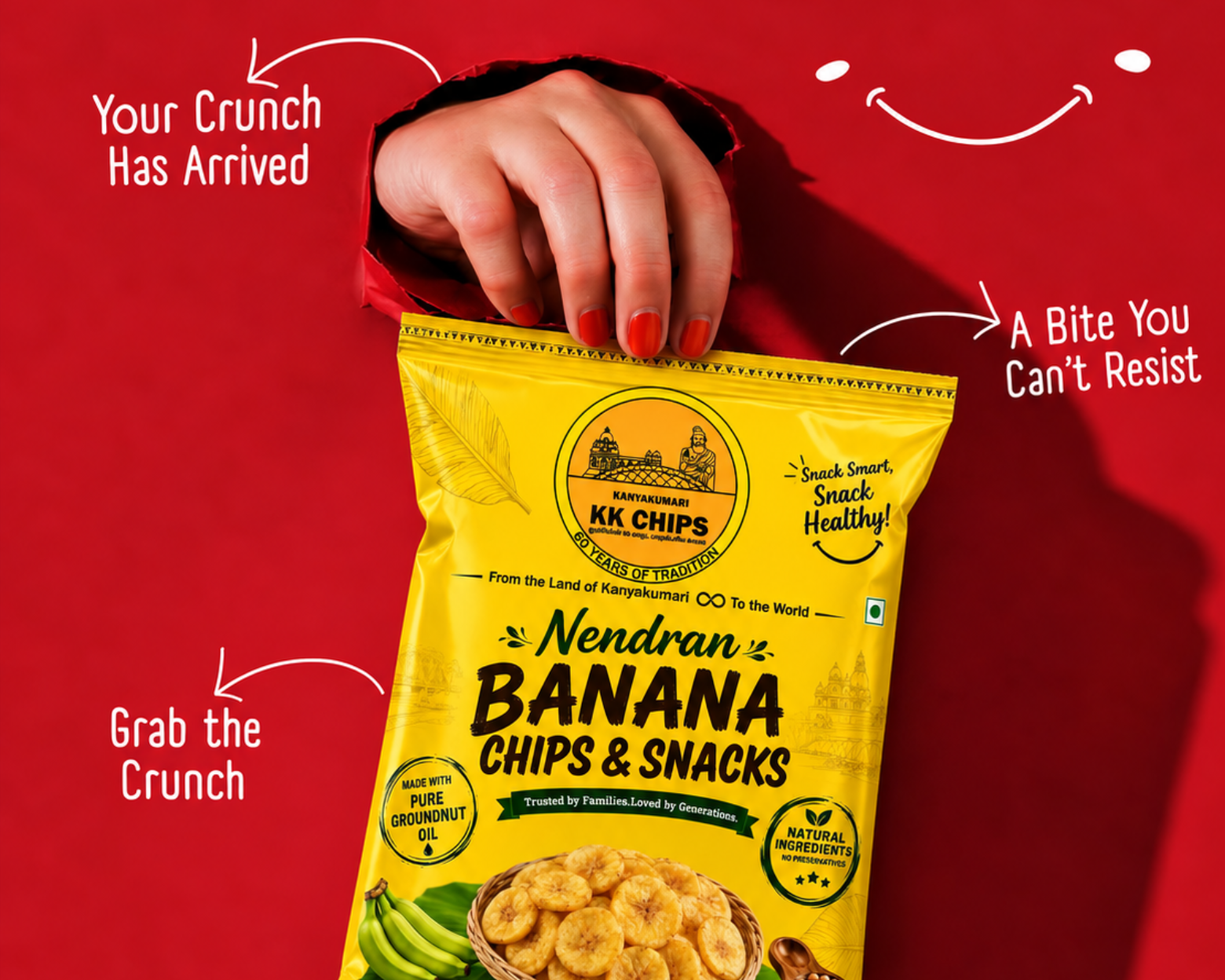 Basket of Nendran banana chips